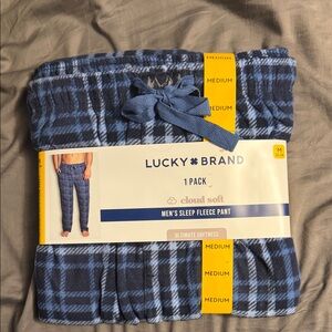 Lucky Brand Men's Blue Check Fleece Pants